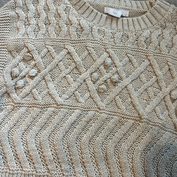 NWOT womens pure/us cream colored printed puff sleeveless sweater vest size XS - Picture 2 of 3